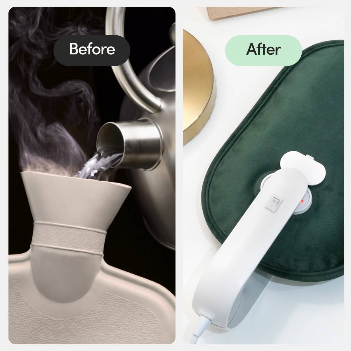 Ailia Electric Hot Water Bottle + Body Strap (Green)