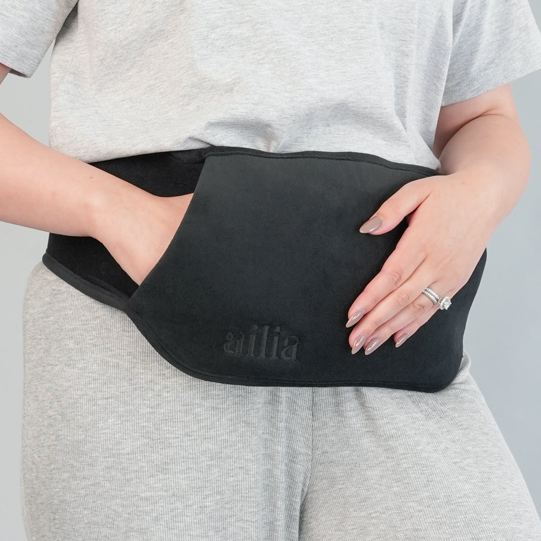 Ailia Electric Hot Water Bottle + Body Strap (Black)