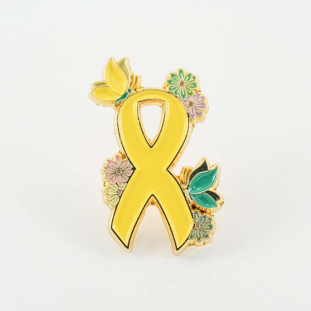 Yellow Awareness Ribbon Pin