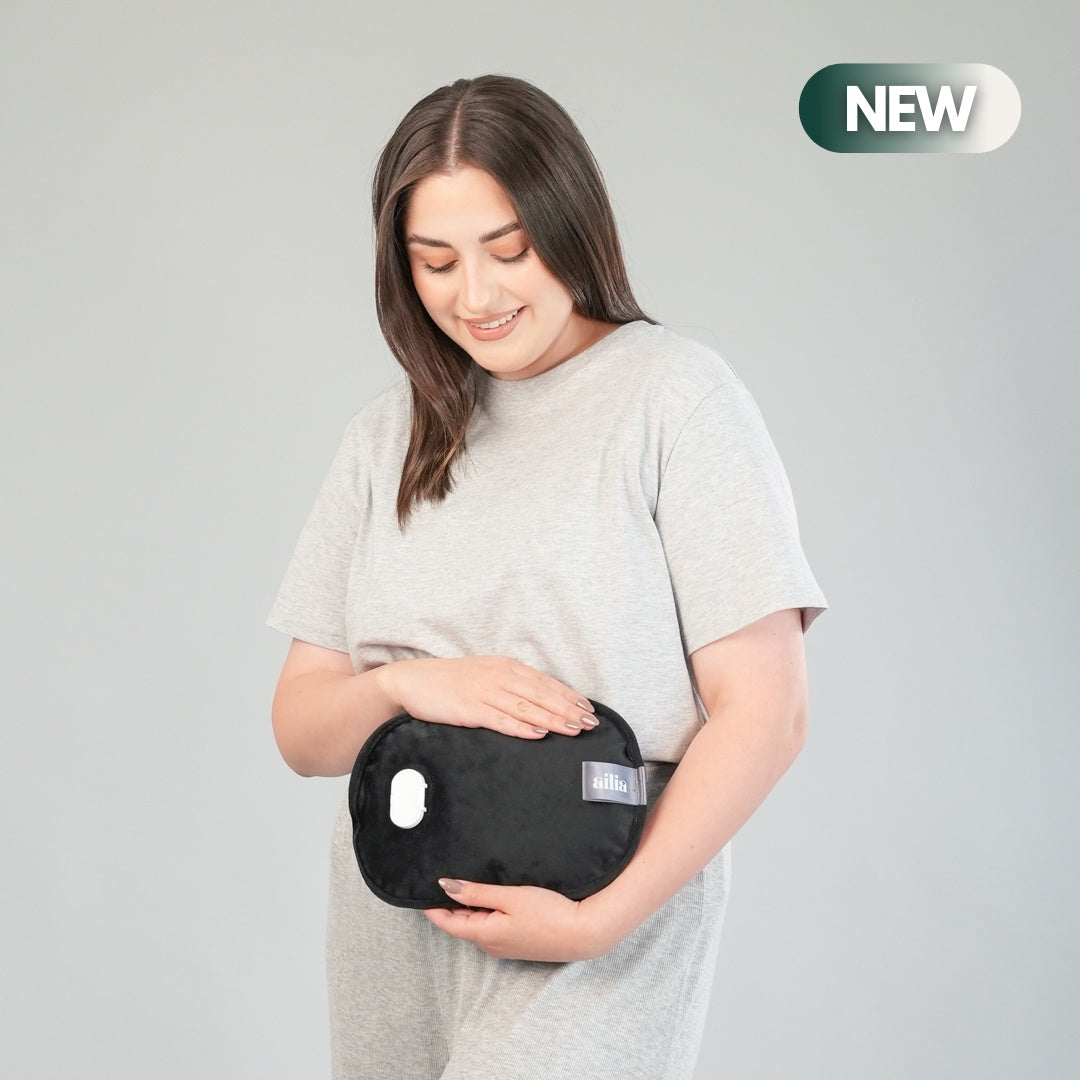 Ailia Electric Hot Water Bottle + Body Strap (Black)